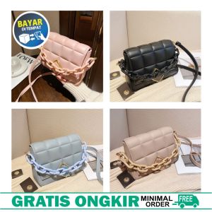Tas selempang wanita import korea style model rantai akrilik