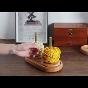 JENNIFERDZSG Thread Spool Convenient Wool Ball Wooden Yarn Holder Winder Spinning Rotating Yarn Stand CrochetFast shipping