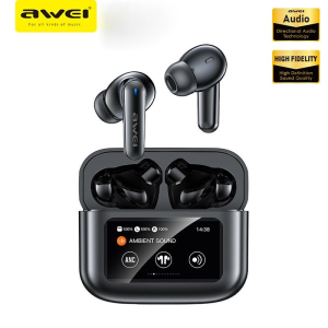 T56 Awei Bluetooth Earphones Smart Touch Screen Bluetooth 5.4 ANC+ENC Noise Cancelling Wireless Earbuds With Microphone