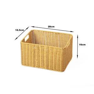 Faux Rattan Storage Basket Food Storage Basket With Built-in Handles For Organizing Shelves Waterproof Woven Basket
