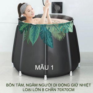 Bồn tắm ngâm người di động giữ nhiệt loại lớn 8 chân 70x70cm (Mẫu ngẫu nhiên)