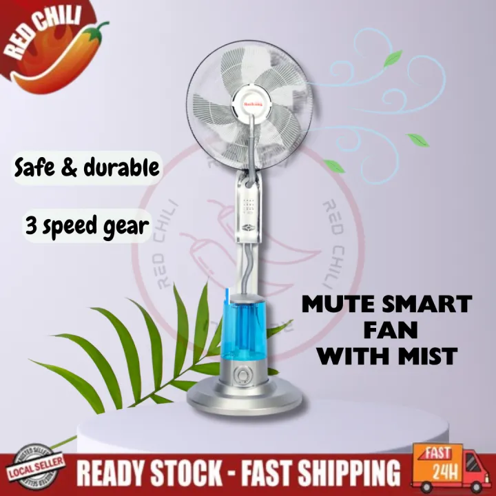 REDCHILI Mist Fan Mist Water Spray Cooling Stand Fan Misting Fan Air Conditioning Humidifier Kipas Kabus Swiss Thomas