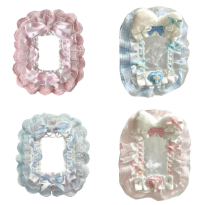 Bows photocard chủ đáng yêu bìa túi lưu trữ ren photocard trường hợp ngọt ngào ảnh tay áo tín dụng bảo vệ