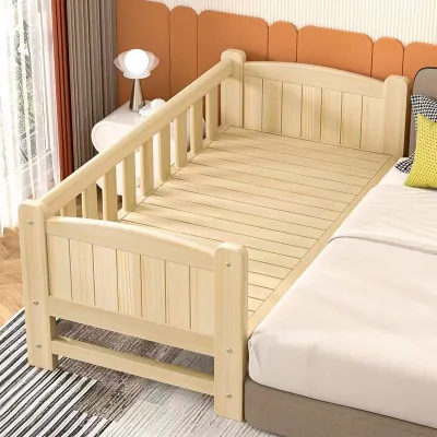Baby bed toddler bed Baby cot full set Easel Wooden Baby Bed Cot Attached to Parents Side Bed with Staircase 婴儿床