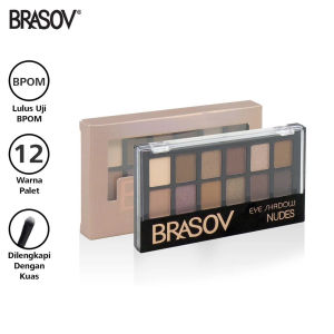 BRASOV Eyeshadow Nude 02 12 Warna BPOM Eyeshadow 12 Colors Make Up Mata