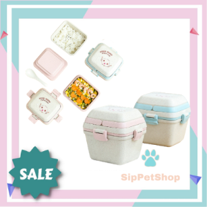 Tempat Makan Anti Tumpah Lunch Box Set BPA FREE Bento Set Portable Free Sendok Sumpit Bahan PP Jerami Gandum