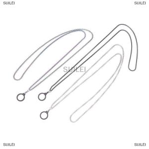 [COD] SUILEI Anti-Lost Pen Lanyard Anti-drop Portable Metal Chain Necklace Lanyard Metal Lanyard Sling Snake Bone Chain With Rubble Ring