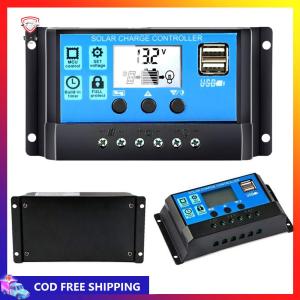 Solar Charge Controller Dual USB Port Intelligent Solar Panel Controller Timer Setting for Home