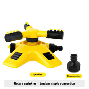 360 degree automatic rotation nursery irrigation rotary three-pronged sprinkler tandem sprinkler flower waterer