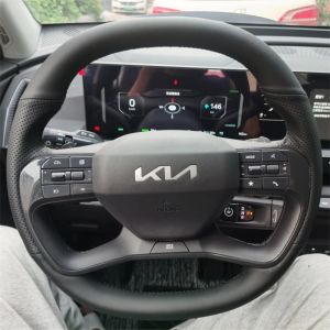 Kaly 100% Fit For KIA EV5 EV9 2023 2024 2025 Hand Stitched black non-slip wear-resisting Genuine Leather Car Steering Wheel Cover 8N6Y2