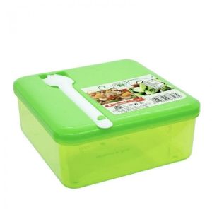 Green Leaf 7323 Kotak Tempat Makan Lunch Box Bekal Dengan Sendok Set Florimel Penyimpanan Makanan Food Storage