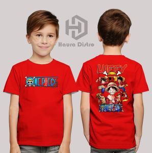 Baju Kaos Anak One Piece Luffy D Monkey murah Bahan Katun Combed 30s