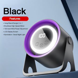 3in 1 Mini Fan Smart Bladeless Fan kipas murah Protable Fan Wall Fan With Digital & Night Light 迷你台扇