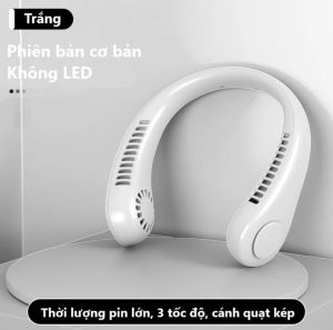 Quạt Đeo Cổ Mini không cánh Tích Điện Siêu Hot Sạc USB Không Thông Minh Quạt Gió Siêu Mạnh