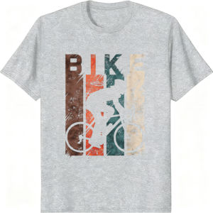 [Local Stock] VCC Vintage Color Block BIKE Letter Print Summer Pure Cotton Men Tee Casual Fashion Crew Neck Short Sleeve Daily Outdoor Bicycle Tee