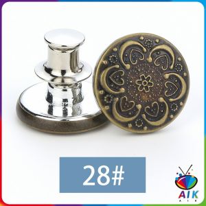 AIK กระดุม ปรับเอวกางเกง ปุ่มที่ถอดออกได้ เป็นเข็มหมุด ปรับได้ตามต้องการ jeans buttons