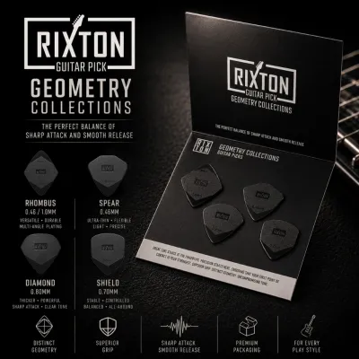 RIXTON Carbon Nylon Guitar Picks Set Anti-Slip Textured Grip Durable Plectrums for Electric Guitar