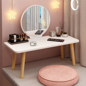 โต๊ะเครื่องแป้งสไตล์มินิมอลสำหรับนั่งพื้น สามรถถอดกระจกออกเป็นโต๊ะเขียนหนังสือได้