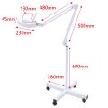 White Magnifier 8X Rolling Floor Stand Adjustable Magnifying Lamp Beauty Mag Light Salon Facial Lamp Equipment w/ Stand. 