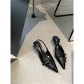 Giày Sandal Cao Gót Mũi Nhọn Phối Khóa Kim Loại Kiểu Pháp Đế 5cm Sang Trọng Khí Chất Cho Nữ CG16 
Taoladyshoes. 