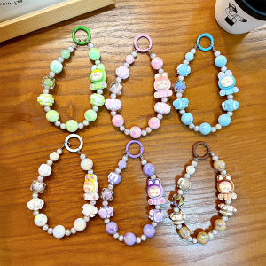 Kawaii Anime Girl Mobile Phone Chain Handmade Beaded Keychain Lanyard Bag Pendant Fashion Accessories Gifts
