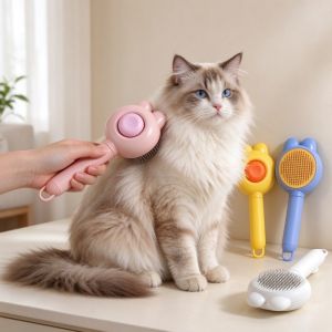 Pet One-Click Hair Remover Brush for Dogs and Cats Hair Grooming Comb Bath Cleaning Brush Essential Pet Supplies