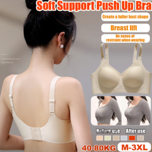 Womens Thin Push-Up Bra For Big Breasts Holding Seamless Natural-looking Adjusting Underwear