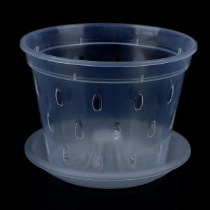 GY🌠🌠🌠 1Pc Flowerpot Garden Planter Drainage Pots with Holes Transparent Orchid Baskets Plastic Breathable Flower Pots Accessories