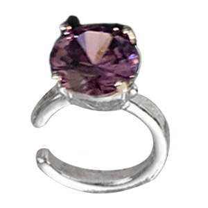 Allergy Resistant Alloy Ear Cuff With Cubic Zirconia Stones No Piercing Clip On Design For Sensitive Skin