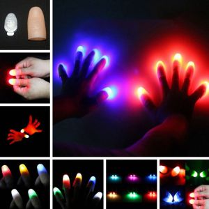 MYTHIS 1 Pc Decor Gifts Magic Trick Props Glow Toys Light Up Thumbs Finger Light Induction Light Flashing Fingers