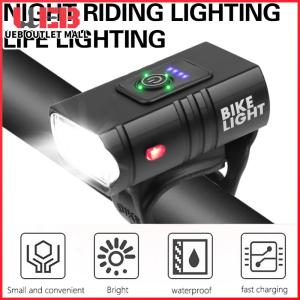 UEB LED Bicycle Light 10W 800LM 6 Modes USB Rechargeable MTB Front Lamp