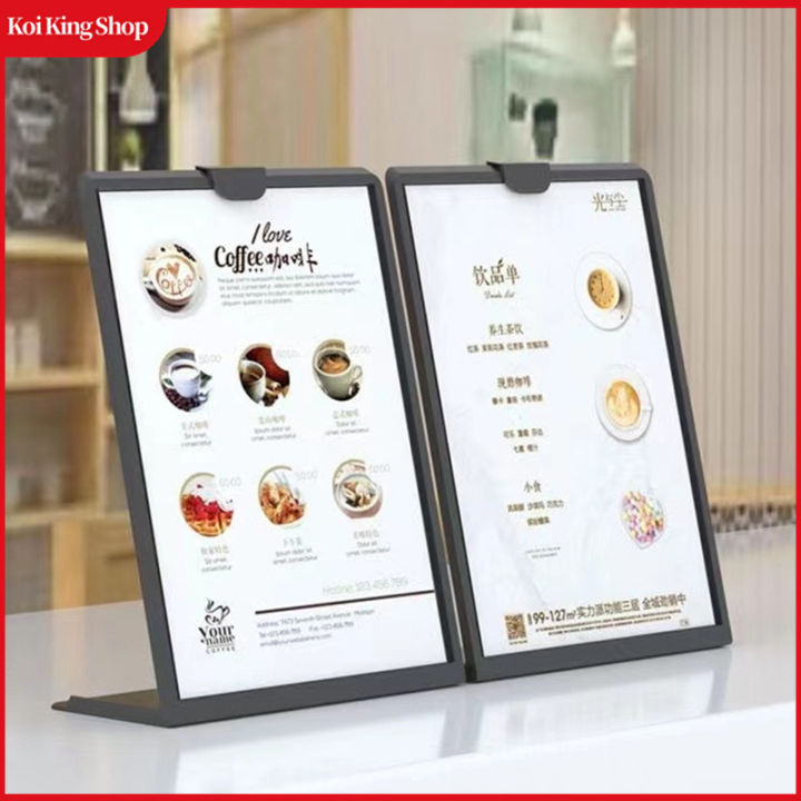 A4 Acrylic Menu Display Stand LShaped Restaurant Desktop Display