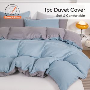 Dansunreve ปลอกผ้านวมลายตารางซูเปอร์คิงไซส์หุ้มสองด้านปลอกผ้านวมนุ่ม AB 1ชิ้น