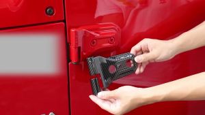 Cornerr Car Door Side Hinge Cover Tailgate Rear Door Spare Tire Holder Hinge Decoration Cover For Jeep Wrangler JL 2018-2024 Up 2B5Z7