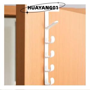 HUAYANG01 [2023 new HOT FASHION] Fivesegment Door Hook Coat Bag Towels Cap Hair Bands Seamless Holder Home Bedroom Storage Organization Plastic Pure Color Rack