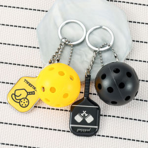 MillionGrid Creative Pickleball Racket Metal Keychain Pickle Keychains Inspirational Pickle Dink Ball Gifts Peak Fans Party Gifts