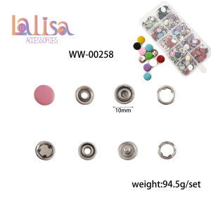 ชุดตอกพร้อมกระดุมโลหะ หลากสี  สําหรับเสื้อผ้าเด็ก  ชุดกระดุมแป๊ก DIY ขนาด 10 มิล (B-1-AWW-00258)
