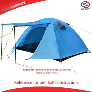 【Alloet】 OutdoorTent AwningPoleIron Canopy Rod Travelling 2m Folding Zinc Plated Easy Carrying Portable Parts for Camping
