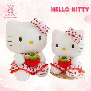 gấᴜ Bông Hello Kitty Ôm Dâu Hello kitty đồ chơi Mèo Cute đáng yêu quà tặng sinh nhật cho bé gái K4T2