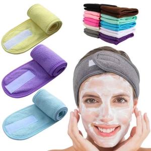 Velcro Facial Wash Headband Thick and Long Cloth Adjustable Elastic Women’s Make Up Headscarf Makeup