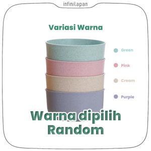 Wheat Straw Bowl Set 4in1 | Mangkuk Makan Ramah Lingkungan Warna-Warni Cocok untuk Bayi & Keluarga Merah