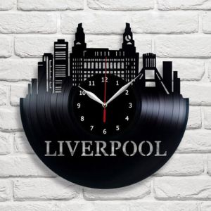 Creative 3D Vinyl Clock Liverpool Football Team Game Vinyl Record Wall Clock Home Art Decoration Wall Clock Mute LED Seven-Color Night Light Gift