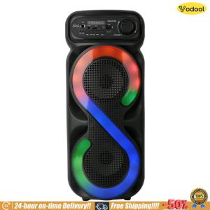 [24 hours delivery] Bluetooth-Compatible Speaker Karaoke Speaker with RGB Light Portable Boombox USB/TF Outdoor Speaker for Outdoor Camping