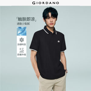Giordano Beau Monde Men Men Beau Monde Cool Touch UV Protection Embroidered Colorblock Polo Shirt Free Shipping 13016219