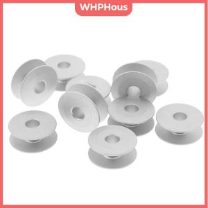 WHPHous 10pcs 21mm Industrial Aluminum Bobbins For Singer Brother Sewing Machine Tools