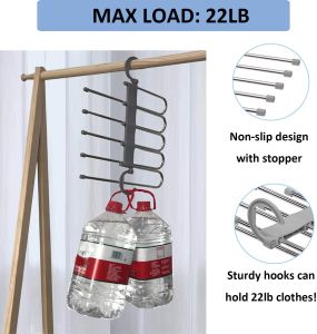 【Fans Tone】Magic Pants Rack Clothing Hanger Storage Organizer Stainless Steel Multi-functional Space Saving Shelves Wardrobe Organizer