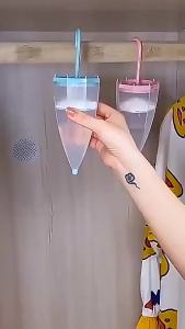 Cute Umbrella Design Hanging Cyclable Dehumidifying Container with Refill Calcium Chloride Beads Anti-Humidity Mildew Dryer Odor Remover for Closet Cabinet Bedroom Dorm