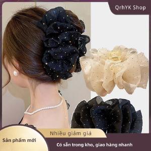 Hàng có sẵn✨ Lớn Bow lưới kẹp tóc tính khí phụ nữ thanh lịch tóc Claw Clip công chúa Mũ thời trang lấy Clip Phụ kiện tóc nữ