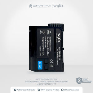 WIXEL Baterai Kamera EN-EL15 for Nikon V1 / D500 / D600 / D610 / D750 / D780 / D800 / D800E / D810 / D810A / D850 Camera Battery Real Capacity Dual Double Power ENEL15