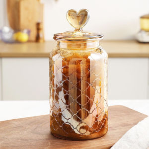 [Local Seller] Large Glass Airtight Container Transparent Amber Food Storage Jars Kitchen Organizer